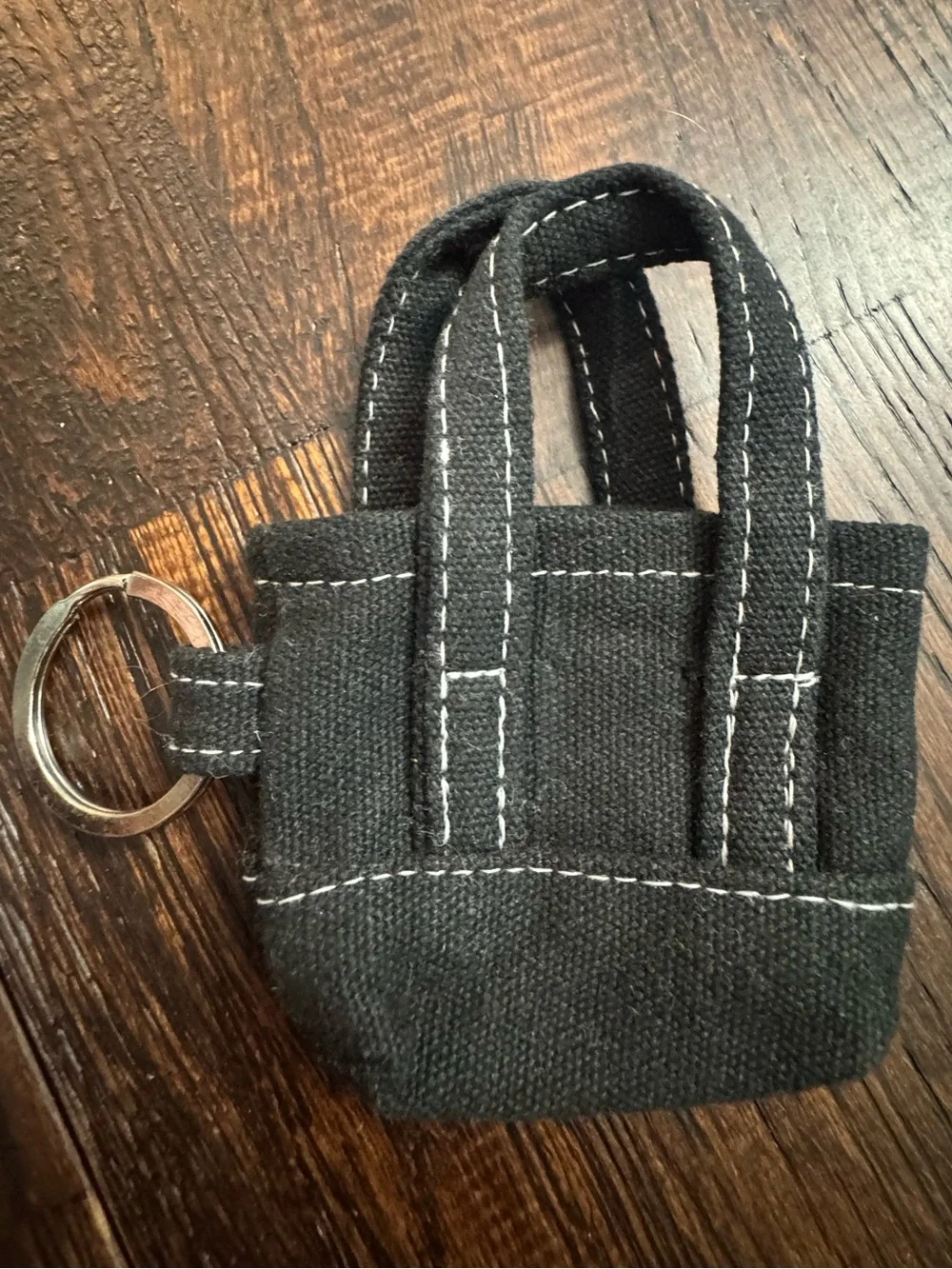 Free People Black Mini Tote Keychain Bag
